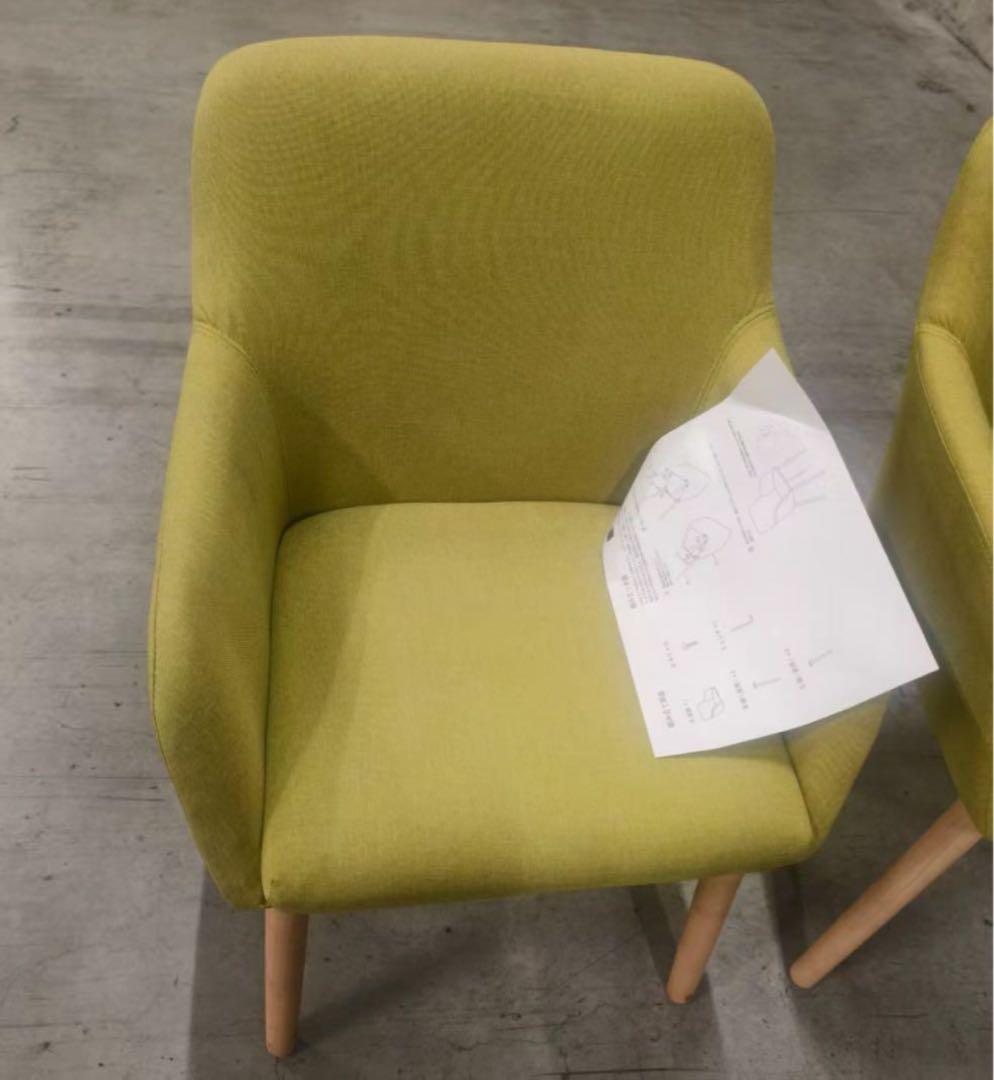 ダイニングチェア グリーン4脚セット 布張り北欧風デザインファブリック製