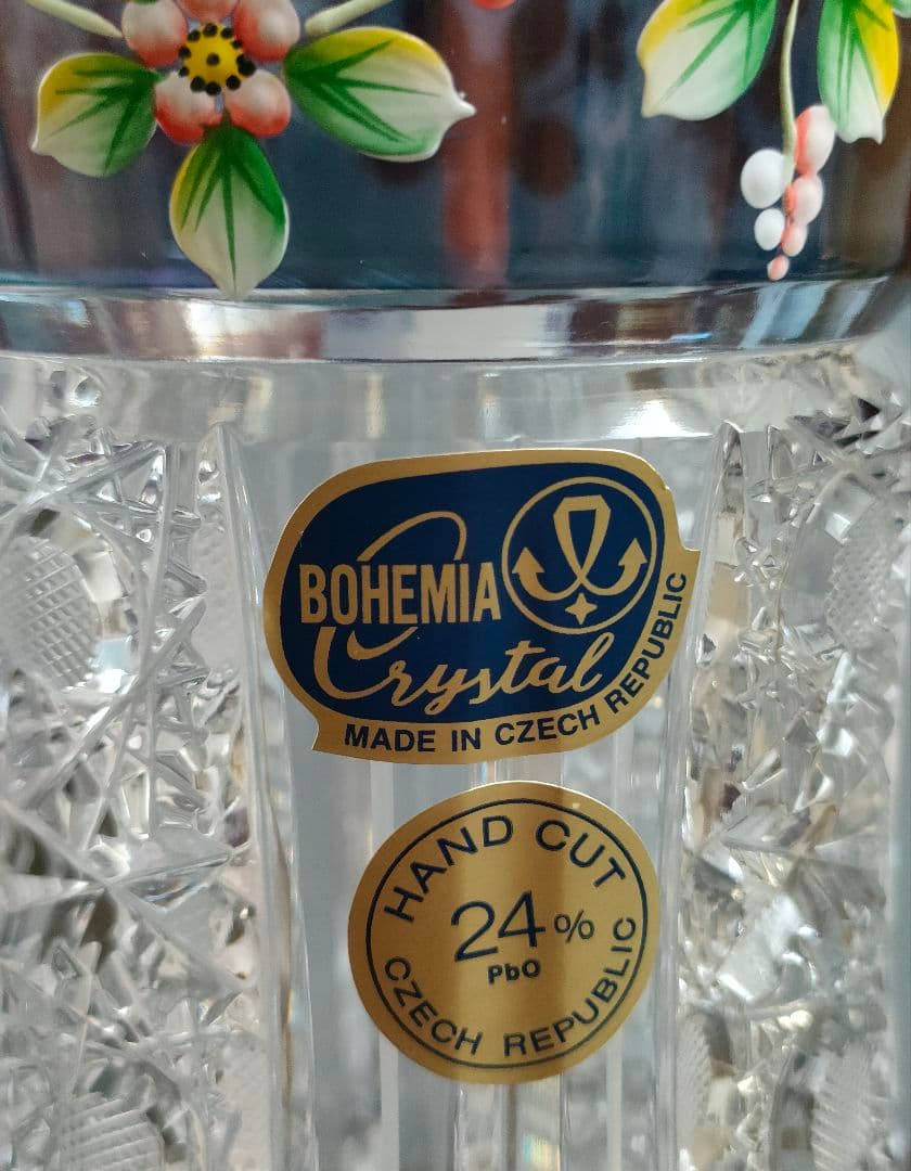 【Bohemia Crystal】ラスカ ボヘミアクリスタル 花瓶 未使用品