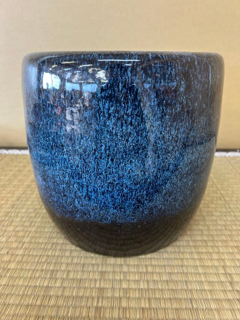 青色グラデーション 陶器 火鉢 なまこ