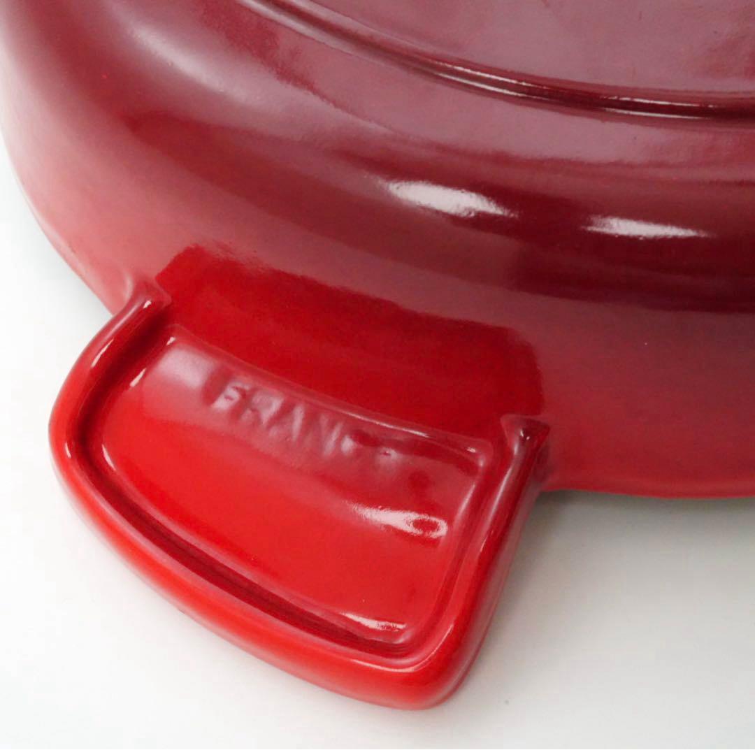 【美品】LE CREUSET　プレートダムール チェリーレッド　18cm