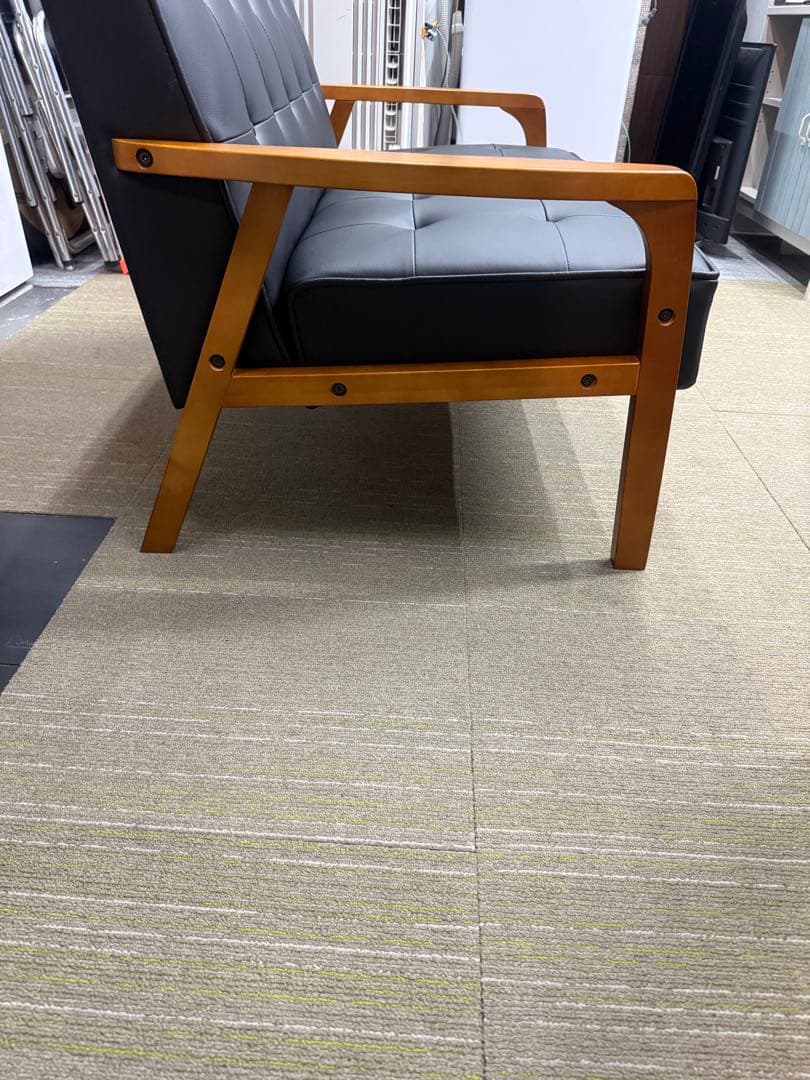 【ほぼ新品】ニトリ　2人掛けソファー（Nシールドルッキ2 BK/MBR）