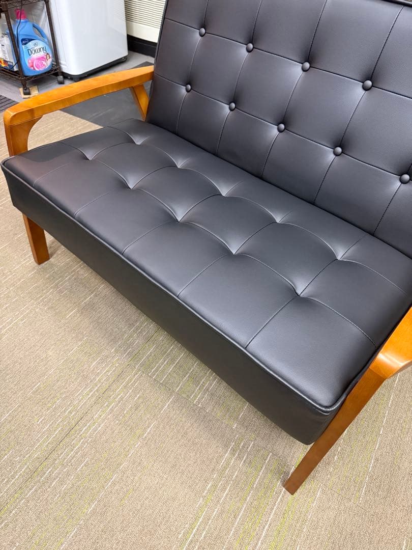 【ほぼ新品】ニトリ　2人掛けソファー（Nシールドルッキ2 BK/MBR）