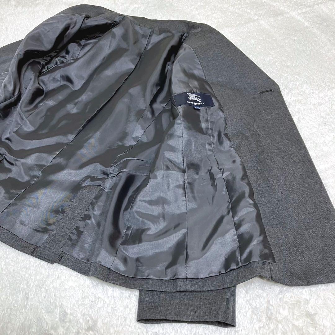 美品 バーバリー ロンドン ダブル 金ボタン テーラード ジャケット グレー