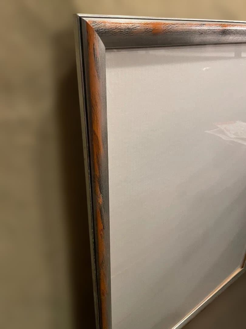 木製 フレーム 額縁 大型 絵画 写真 ポスター 展示 シルバー シンプル 美品