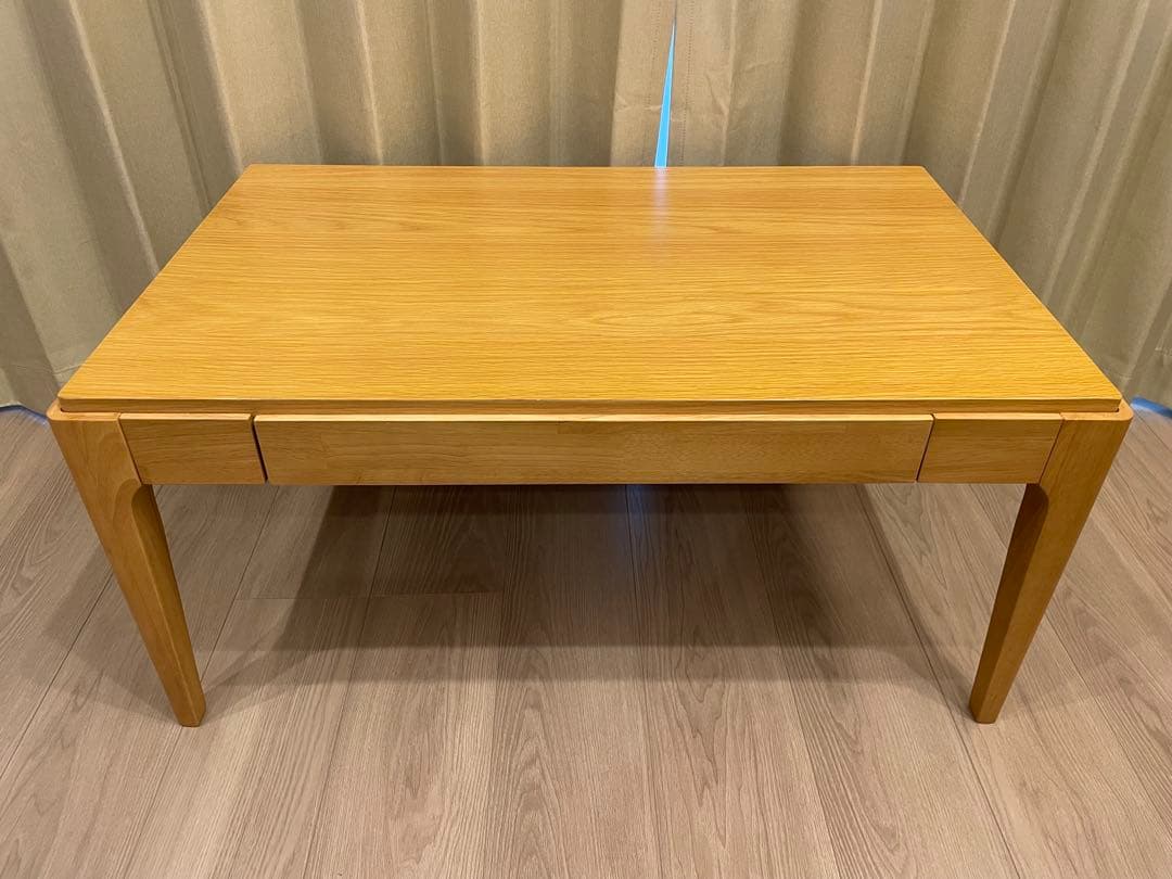 【美品】引出し付きリビングローテーブル 幅80cm奥行50ナチュラル