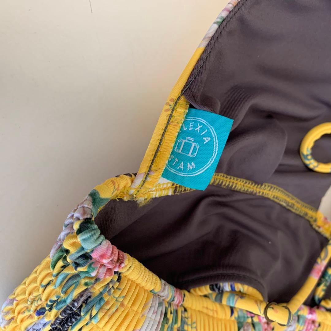 【アリシアスタン】フラワープリント セパレート水着 イエロー