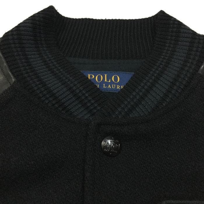 極上 メンズＭ 定価9.7万 ポロラルフローレン レザースリーブド スタジャン