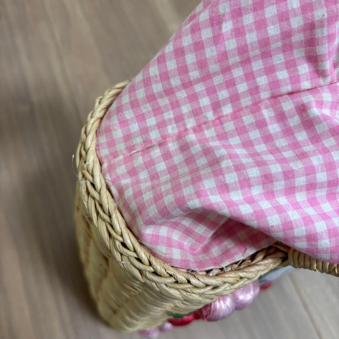 ハローキティ 刺繍 かごバッグ 希少　さくらんぼ　匿名発送　即購入OK