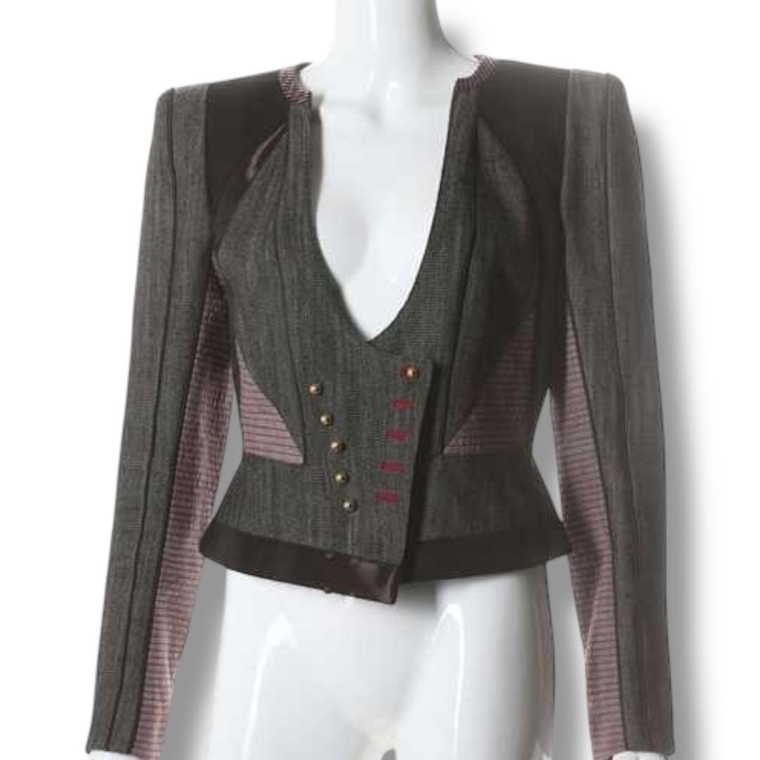 美品 LOUIS VUITTON モノグラム 異素材 切替 コルセットジャケット