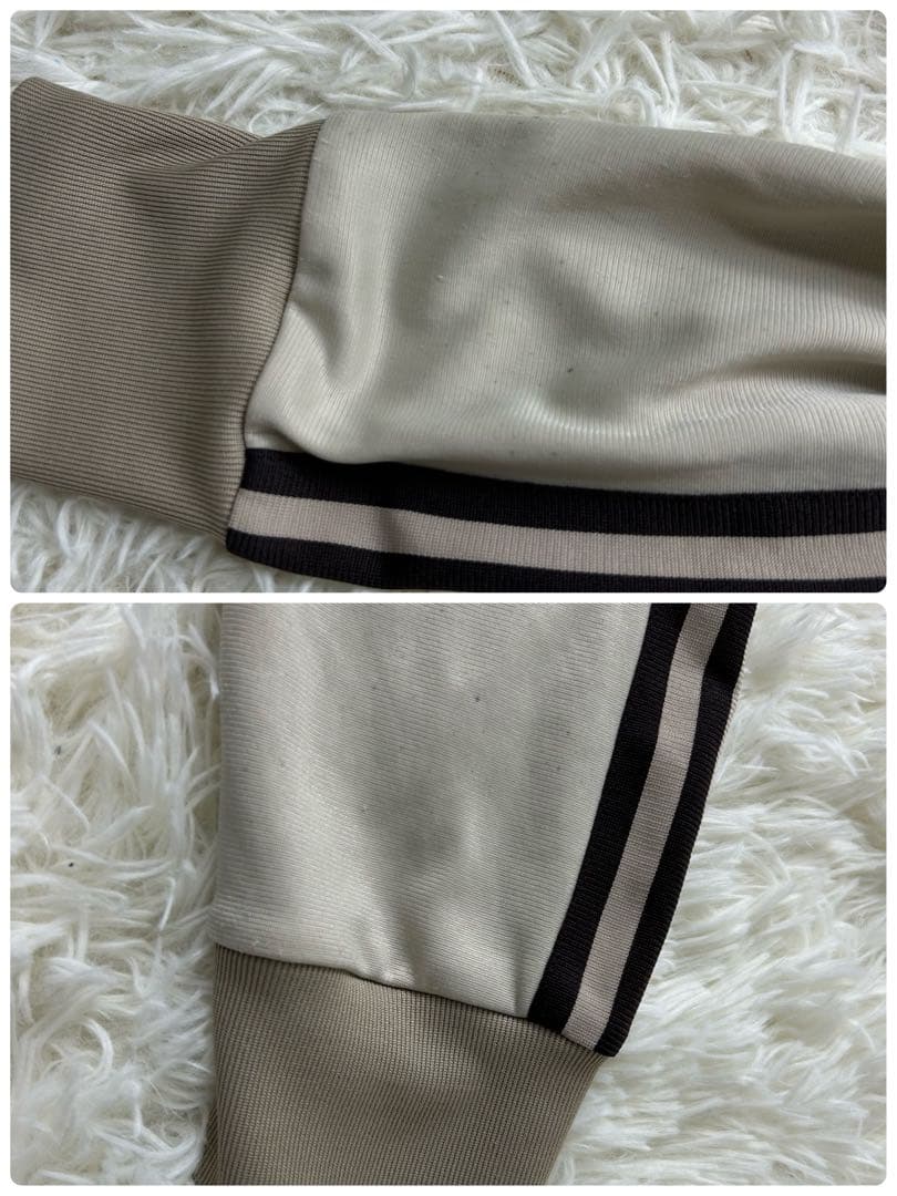 adidas トラックジャケット L 茶 ブラウン×ベージュ 古着