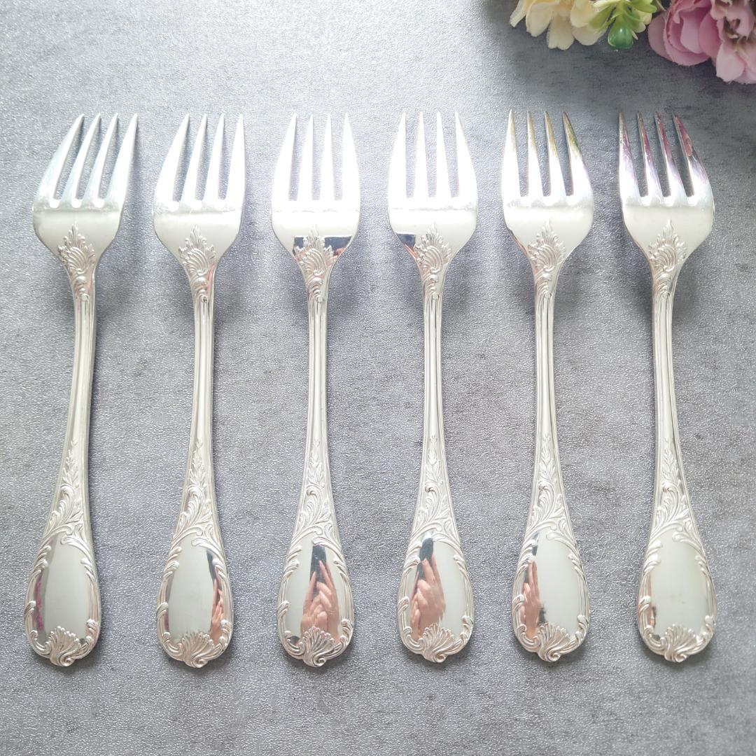 美品 希少 クリストフル マルリー サラダフォーク 6点