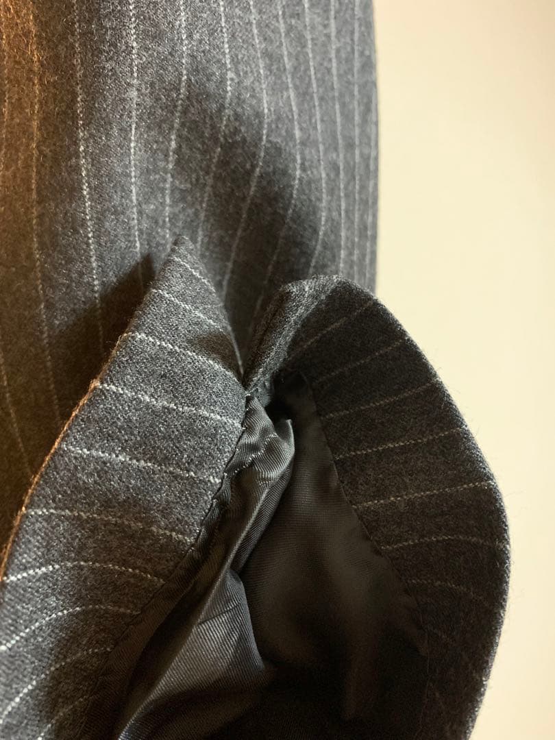 belvest ベルベスト フランネルチョークストライプスーツ48