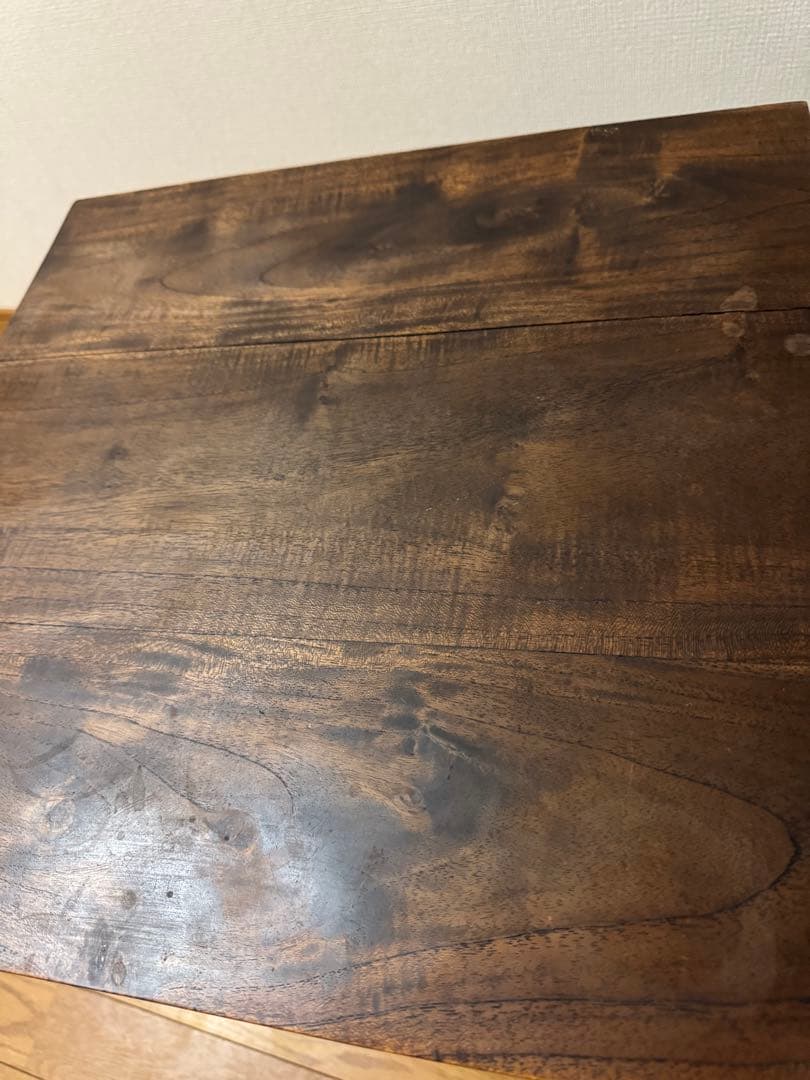 昭和レトロ　ヴィンテージ　木製小物入れ　花柄彫刻