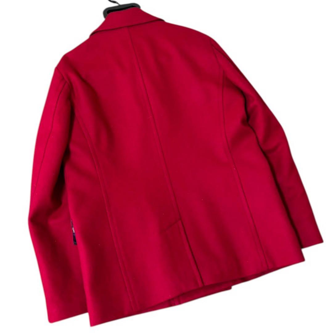 【美品】PSポールスミスPaul Smith★カシミヤ★花柄★Pコート M 赤