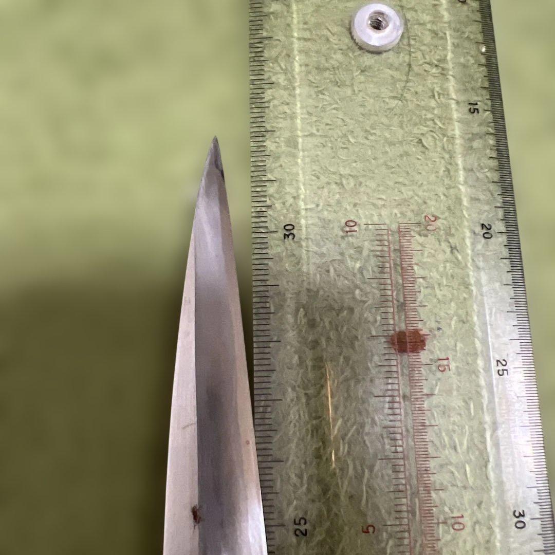 ステンレス 柳刃包丁 19.5cm 木製ハンドル 全長32.5cm