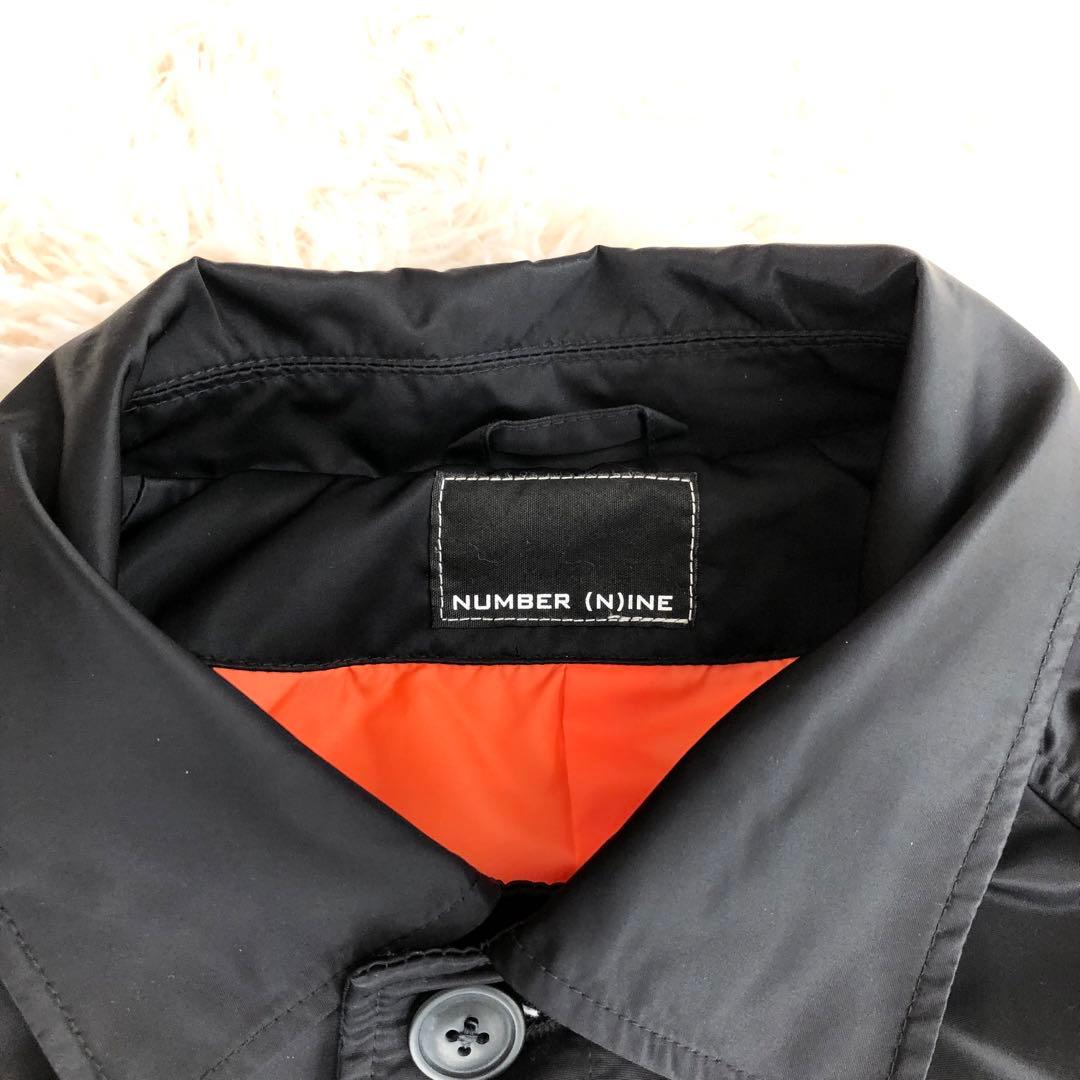 ナンバーナイン中綿ナイロンジャケットナイロンコートブラックNumbernine