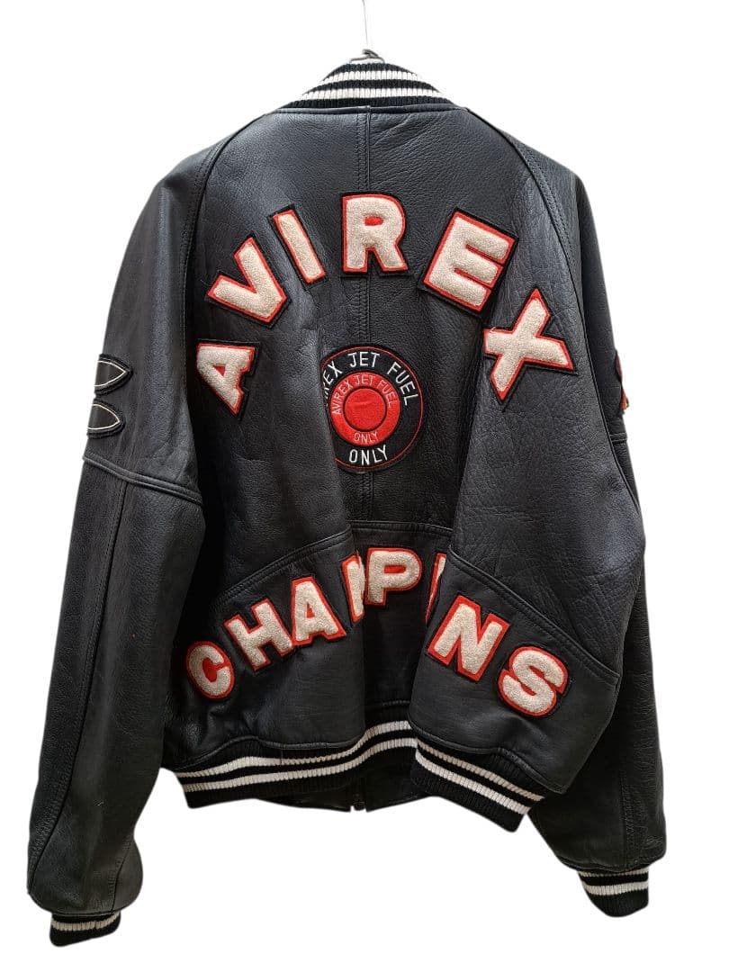 AVIREX アビレックス レザースタジャン 刺繍 ワッペン