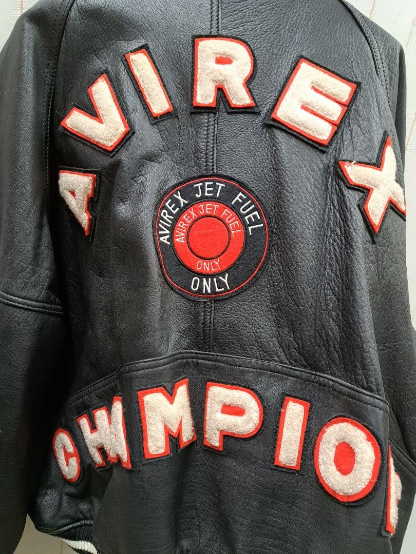 AVIREX アビレックス レザースタジャン 刺繍 ワッペン