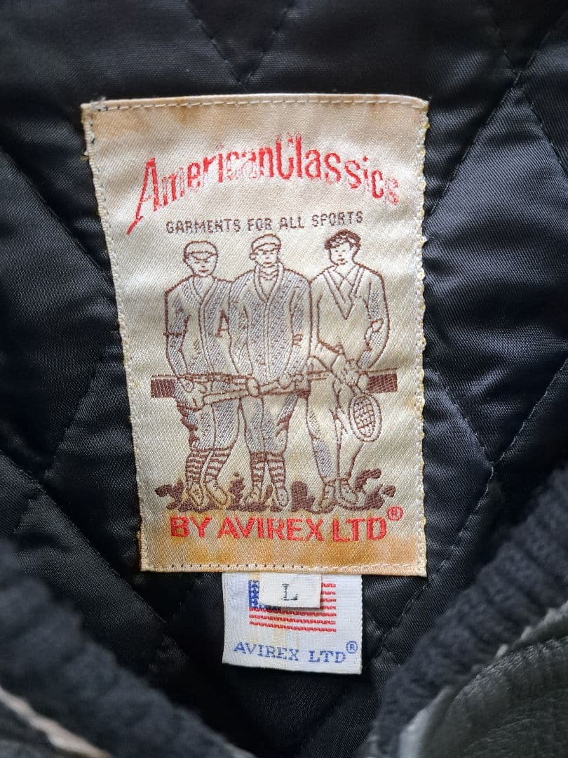 AVIREX アビレックス レザースタジャン 刺繍 ワッペン