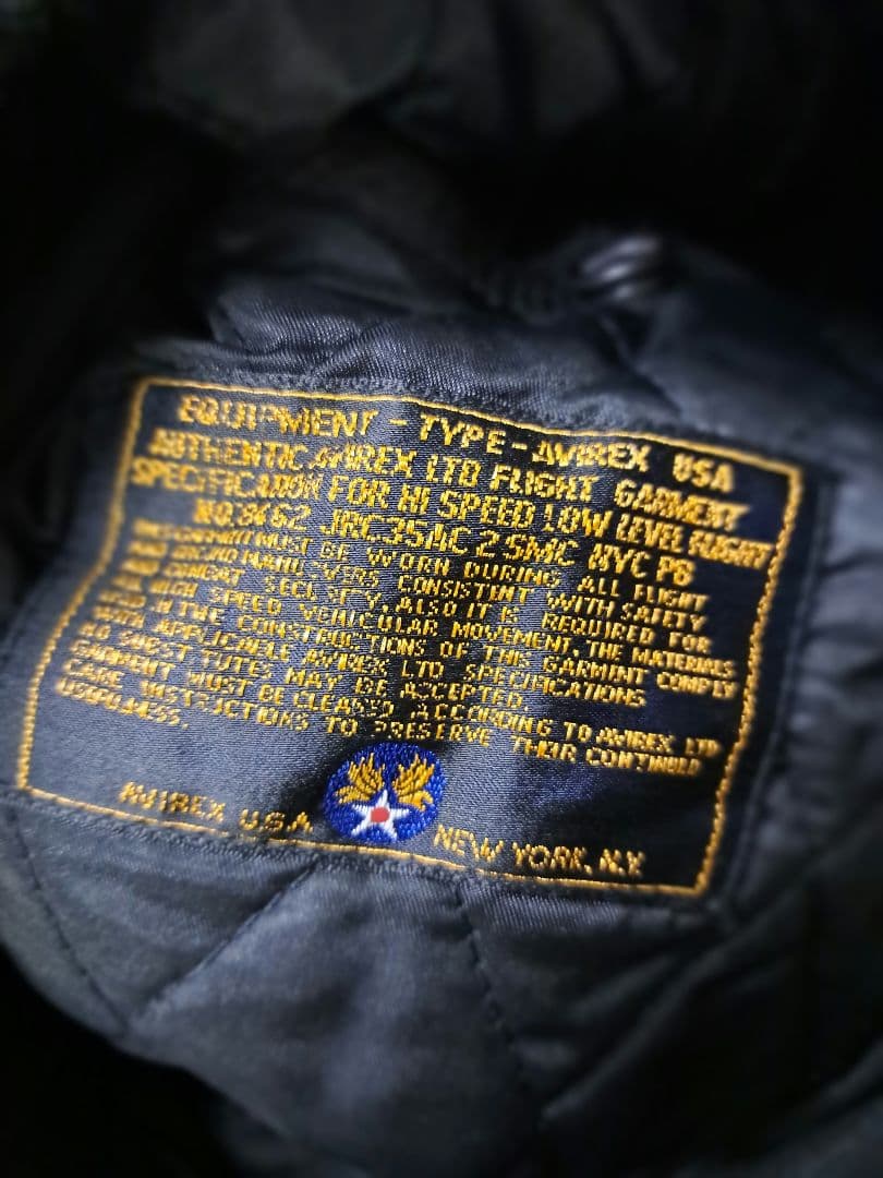 AVIREX アビレックス レザースタジャン 刺繍 ワッペン