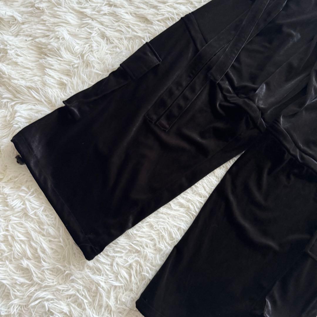 美品【レフレム】2WAY　ワイド　ベロア カーゴパンツ　黒　y2k