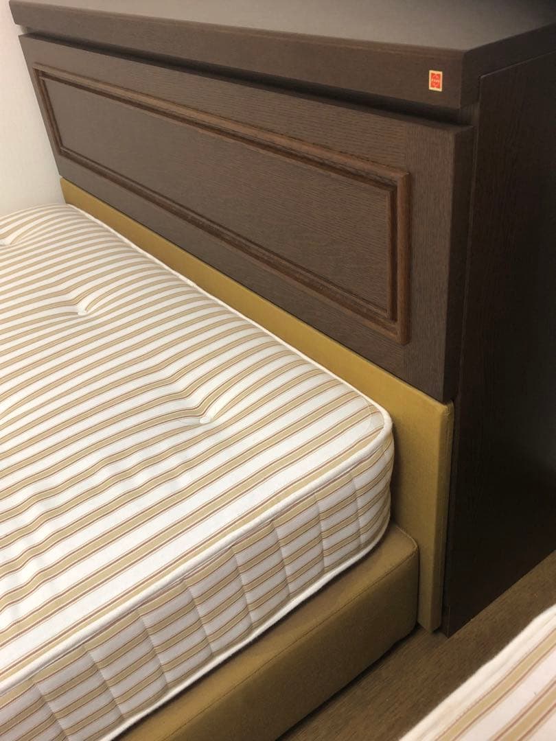 ナショナル製♦️ダークブラウン♦️シングルベット♦️マットレス付♦️送料込♦️3台あり