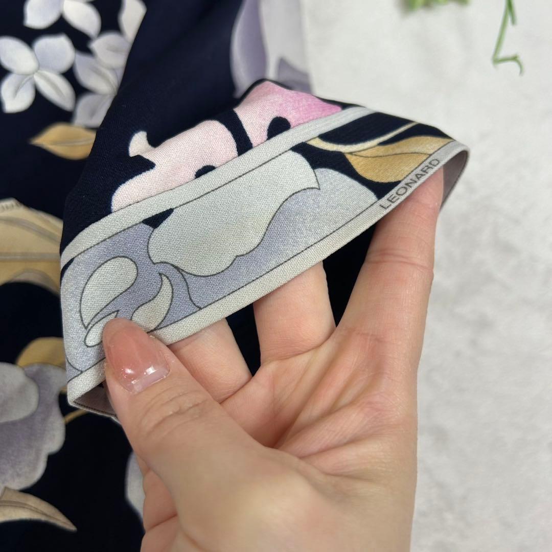 J806 美品 XL レオナール カットソー ネイビー レディース