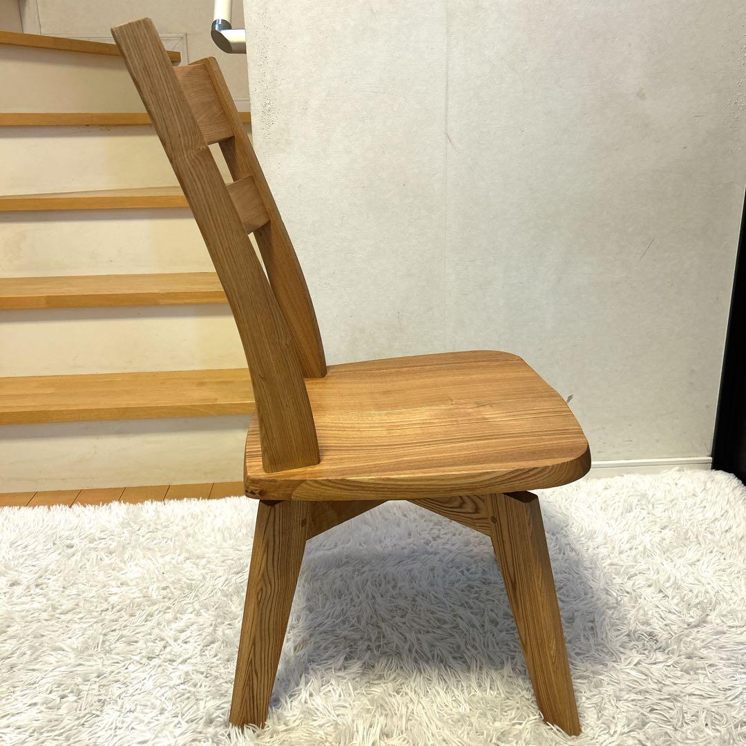 【送料込み】ユートップ タモ天然木 回転式 ダイニングチェア①