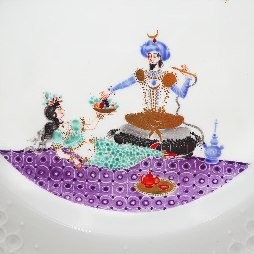 マイセン 千夜一夜物語 アラビアンナイト 飾り皿 「美女に果物篭を渡すサルタン」