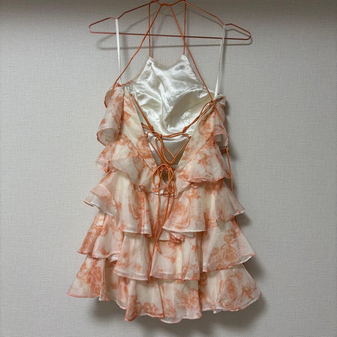 Sugar シアーローズ/ティアード/ワンピース/ミニドレス/キャバドレス