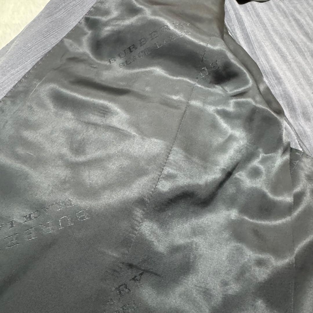 極美品！バーバリーブラックレーベル スーツ 3ピース 裏地総柄 ブラック XL