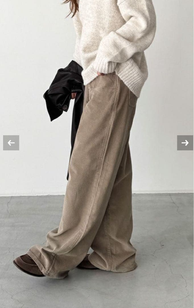 El mar コーデュロイワイドパンツ