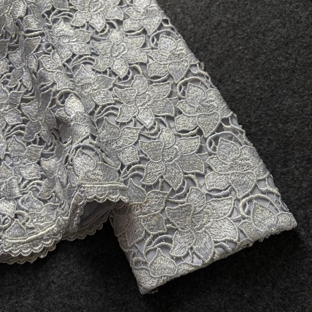 【極美品✨】東京ソワール ソワールドルチェ 総レース ノーカラージャケット高級M