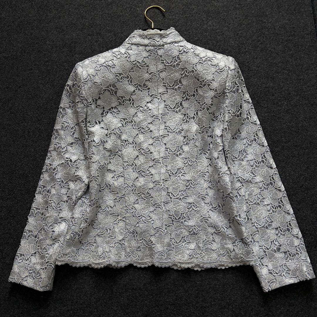【極美品✨】東京ソワール ソワールドルチェ 総レース ノーカラージャケット高級M