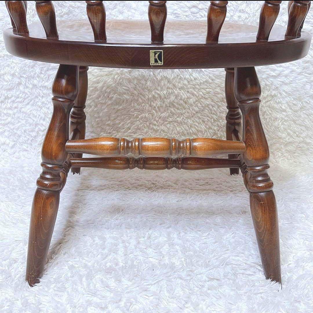 飛騨産業 ウィンザーチェア アーム ダイニングチェア レトロ キツツキマーク ①