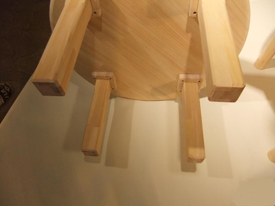 無垢パイン材丸テーブル★天然木★おしゃれな座卓★パイン材★ちゃぶ台★丸テーブル③