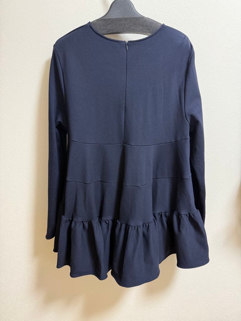 yoriぬくぬくティアードフリルブラウスネイビー38 2023AW