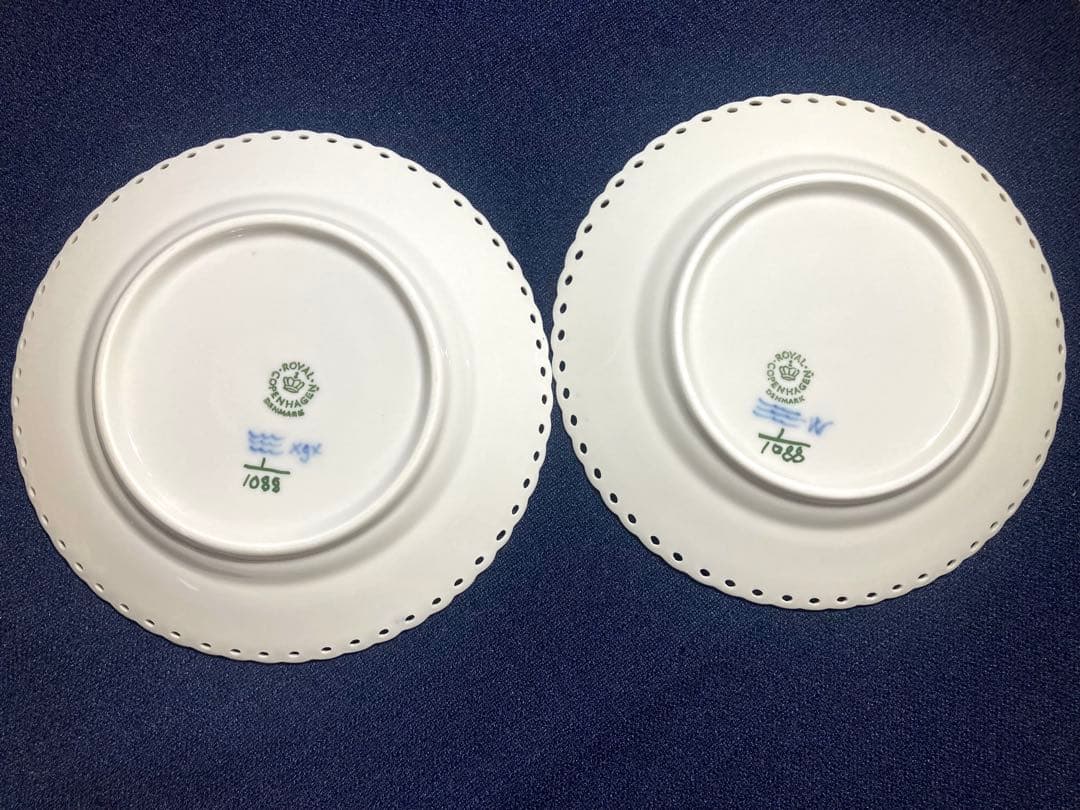 ロイヤルコペンハーゲンブルーフルーテッド フルレースプレート15㎝×6枚　綺麗