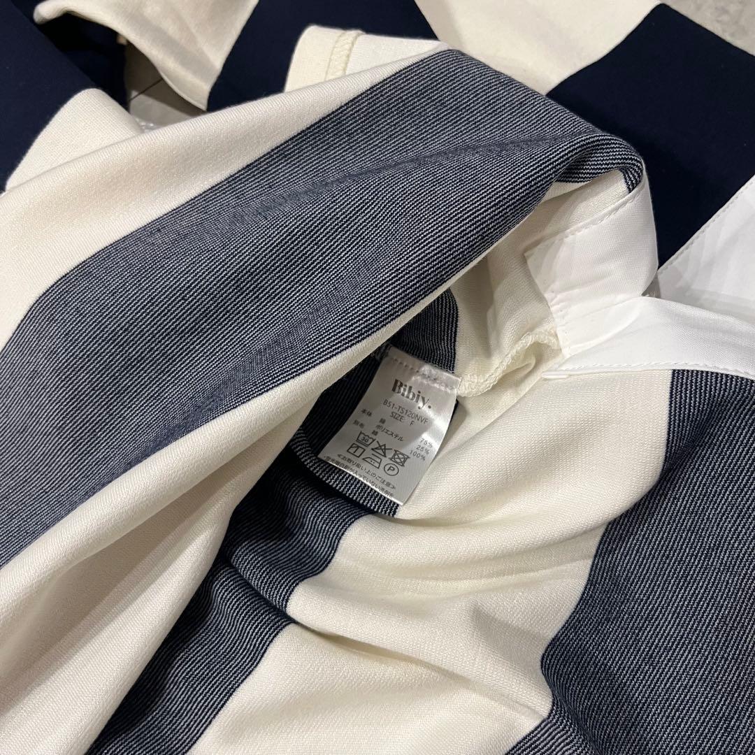 【新品未使用】Bibiy. ボーダー柄長袖トップス ラガーシャツ