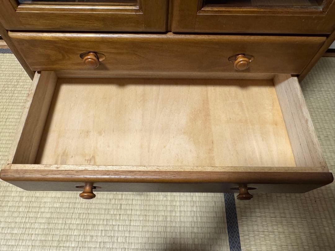 karimoku オールドカリモク キャビネット 木製ガラス扉キャビネット