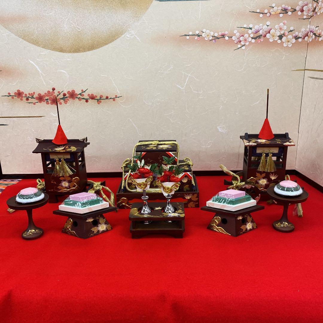 【21】ひな祭り★欅鉄仙6点セット★雛道具★展示品