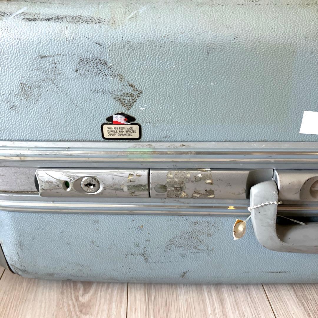 【匿名配送　ヴィンテージ】 スーツケース L 大　ブルー　ステッカー　海外旅行