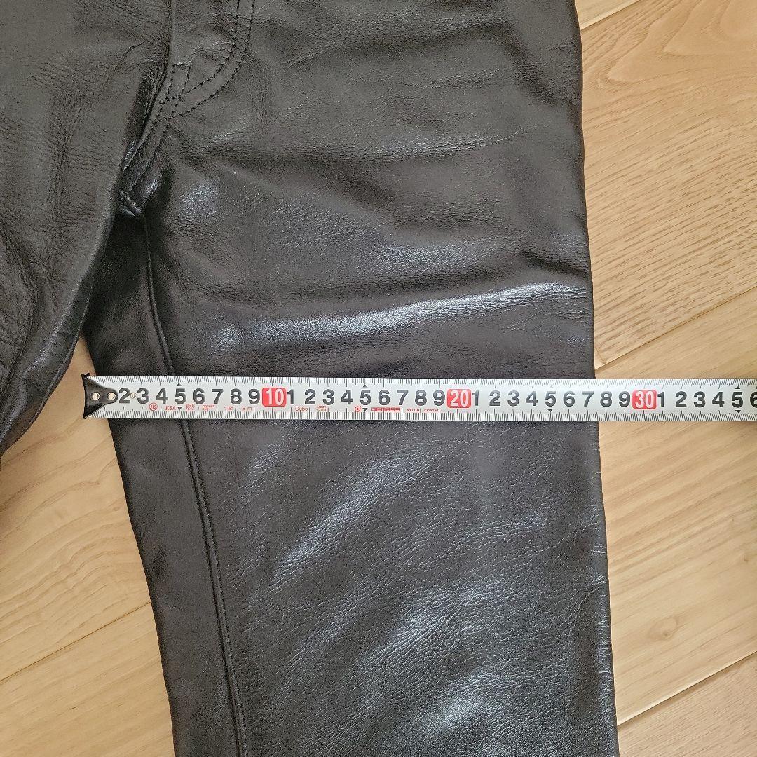 Aero エアロレザー ストレート　革パン 黒