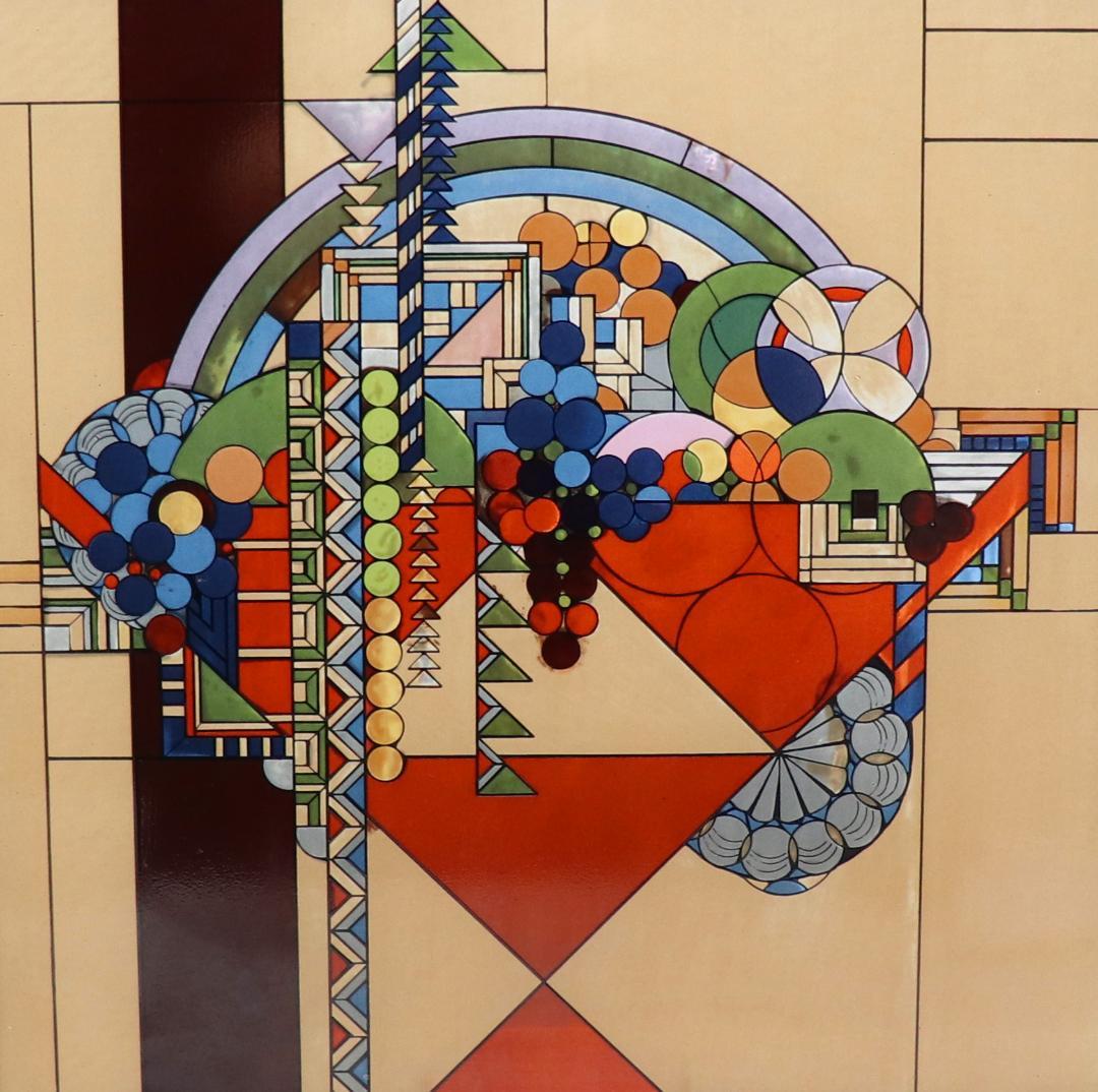 フランク・ロイド・ライト 大型 ヴィンテージステンドグラス 財団公式 リバティ誌