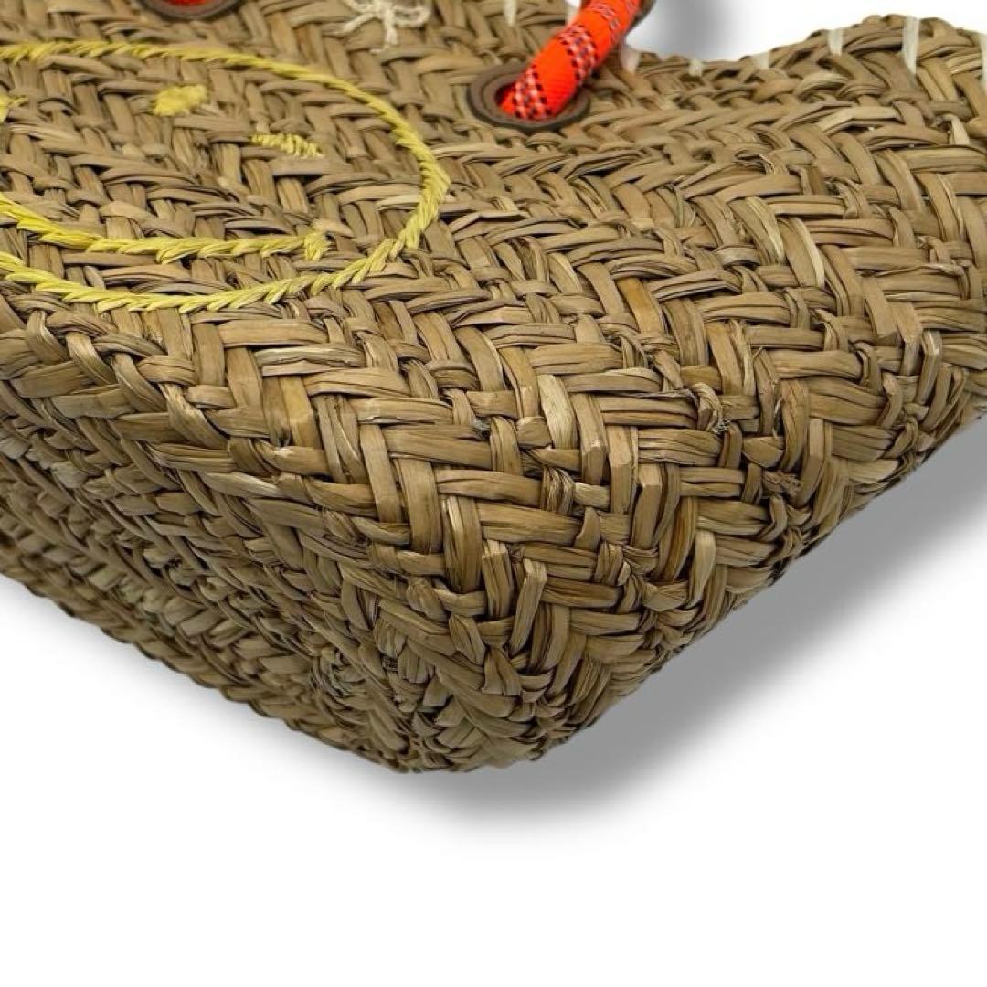 【美品】アニヤハインドマーチ スマイル ハンドバッグ かごバッグ ラフィア 人気