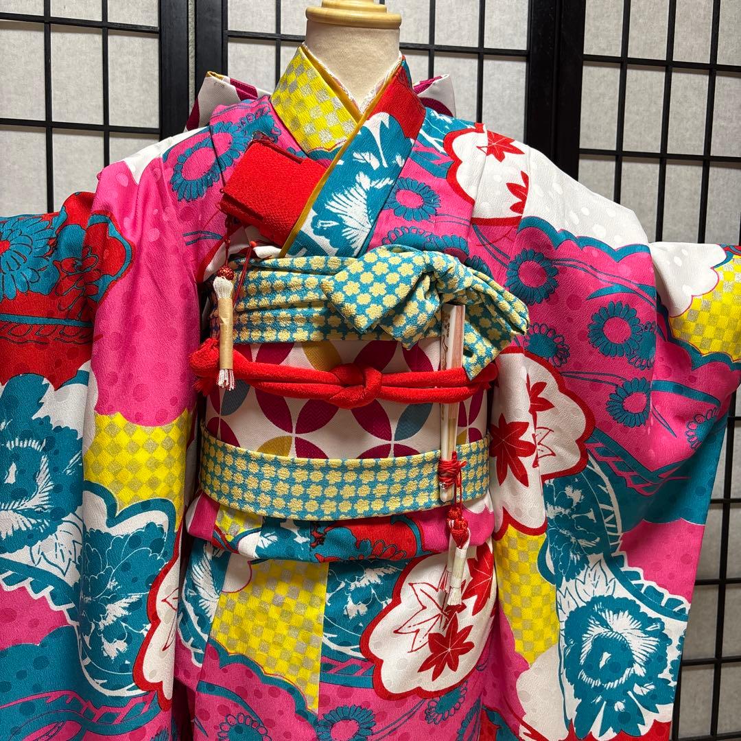 七五三　着物セット　7歳　モダンアンテナ　美品　新品　フルセット