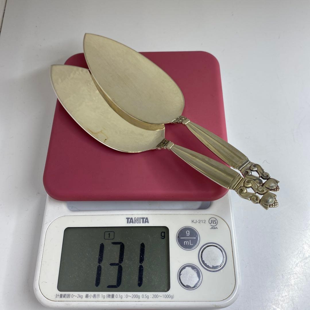 ジョージジェンセン　エコーンSV925ケーキサーバー2本　東Y7-0326☆2F