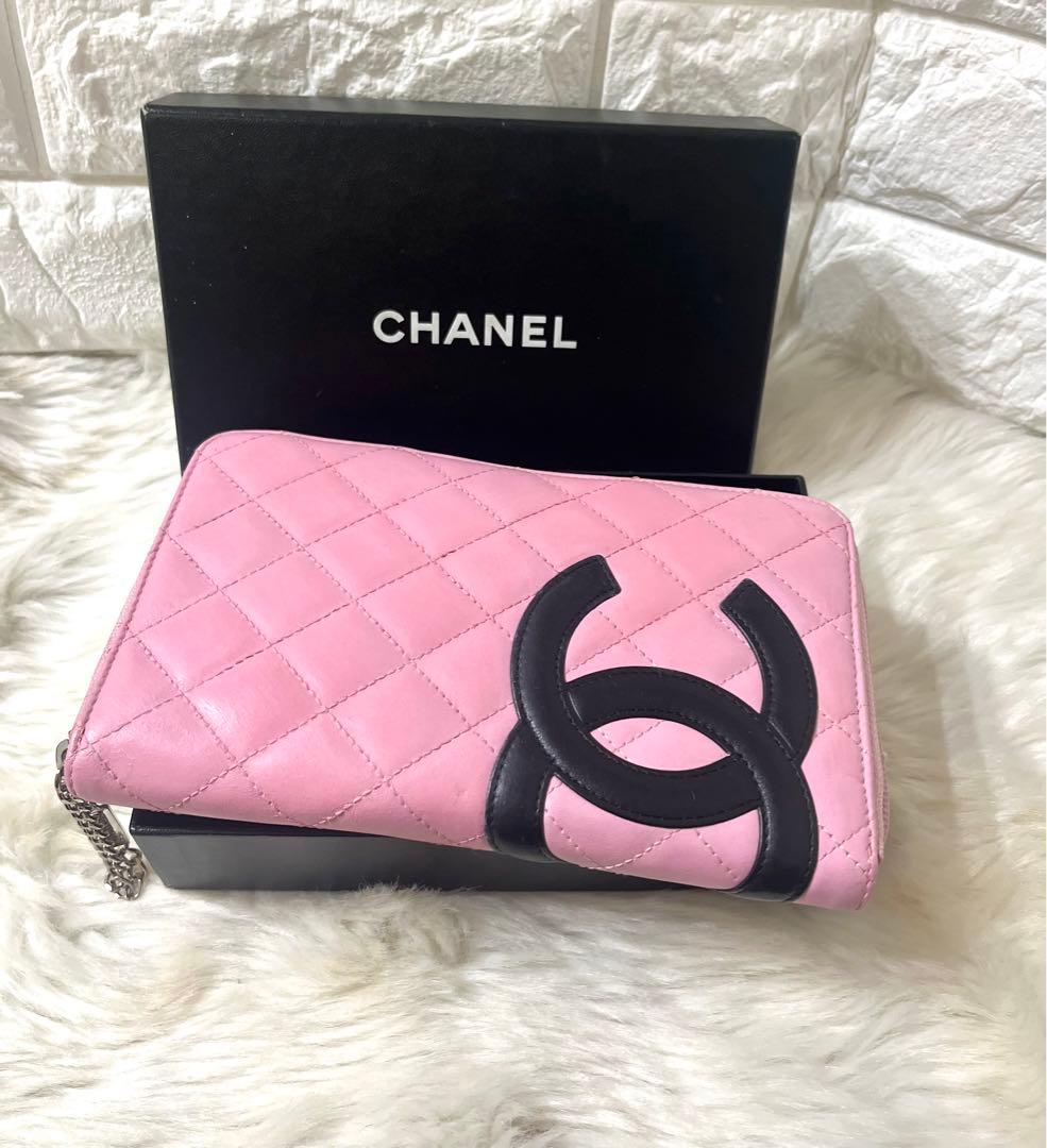 【はな様】人気商品☆シャネル カンボンライン ラウンドファスナー ピンク