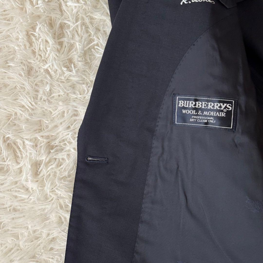 美品✨バーバリー 金ボタン 紺ブレ モヘア ダブルブレスト スーツ ネイビー M