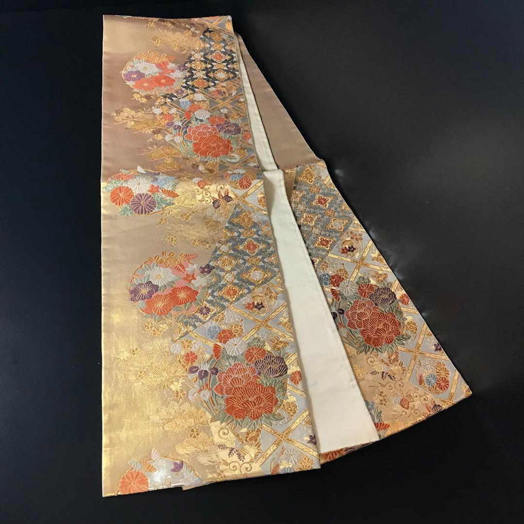 FF-193 袋帯 金錦 結粋 逸品 正絹 六通 金箔 金糸 高級